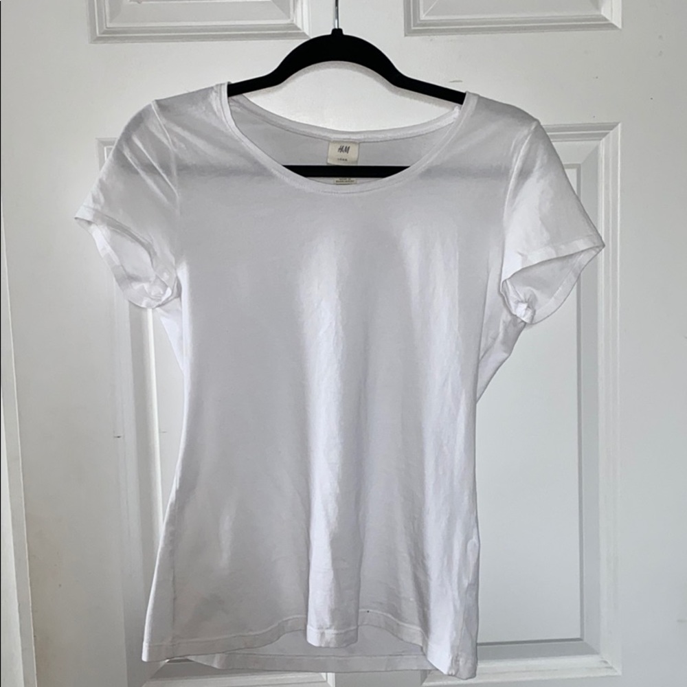 White, Scoop Neck T-Shirt from H&M